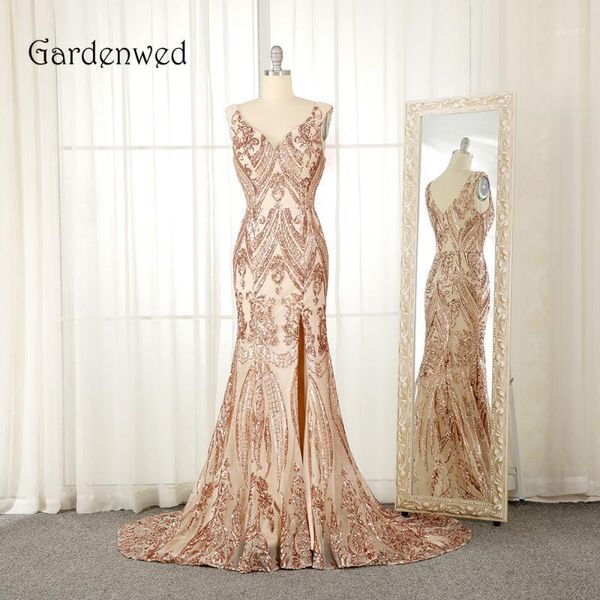 gardenwed 2019 champagne golden mermaid evening dress sparkly sequin side slit long woman engagement dress1, White;black
gardenwed 2019 champagne golden mermaid evening dress sparkly sequin side slit long woman engagement dress1, White;black