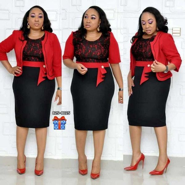 african clothes lace patchwork two piece set women 2019 elegant blazer&lace pencil dress office lady plus size1, Red
african clothes lace patchwork two piece set women 2019 elegant blazer&lace pencil dress office lady plus size1, Red