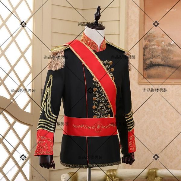 vogue style men tuxedos classic groomsmen men wedding suitguard actual pictures european stage costume guard of honor1, White;black
vogue style men tuxedos classic groomsmen men wedding suitguard actual pictures european stage costume guard of honor1, White;black
