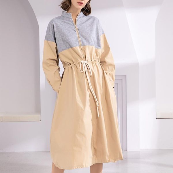 casual dresses 2021 women autumn spring sporty style patchwork elastic waist zipper long sleeve lace up, Black;gray
casual dresses 2021 women autumn spring sporty style patchwork elastic waist zipper long sleeve lace up, Black;gray