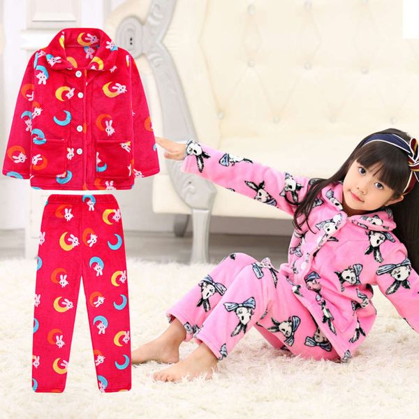 flannel girls' children's home pajamas cloth set, Blue;red
flannel girls' children's home pajamas cloth set, Blue;red