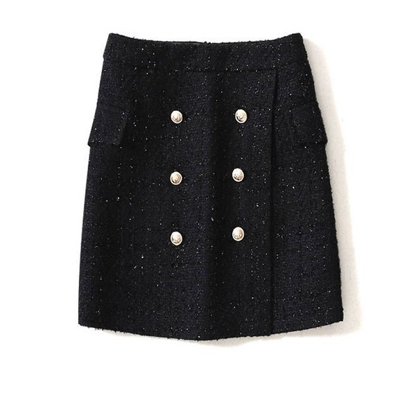 black tweed skirt bright silk tweed 2019 spring / autumn women's skirt double-breasted high waist hip skirt
black tweed skirt bright silk tweed 2019 spring / autumn women's skirt double-breasted high waist hip skirt