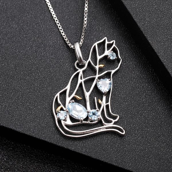 gem's ballet cat shape natural sky blue z animal jewelry 925 sterling silver handmade gemstone pendant necklace for women q1216
gem's ballet cat shape natural sky blue z animal jewelry 925 sterling silver handmade gemstone pendant necklace for women q1216