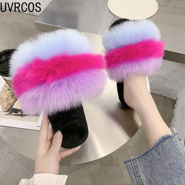 women slippers winter furry slippers fashion casual flat fur slides outdoor flip flops women home interior woman 2020, Black 
women slippers winter furry slippers fashion casual flat fur slides outdoor flip flops women home interior woman 2020, Black