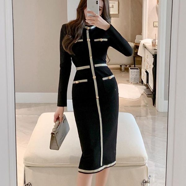 casual dresses fall winter high-end luxury women long sleeve corset wrap elegant dress ladies pocket design vintage black, Black;gray
casual dresses fall winter high-end luxury women long sleeve corset wrap elegant dress ladies pocket design vintage black, Black;gray
