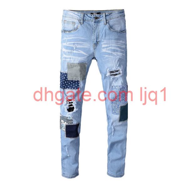 2020 mens jeans #602 distressed motorcycle biker jeans slim ripped hole stripe famous brand denim pants hip hop jeans, Blue
2020 mens jeans #602 distressed motorcycle biker jeans slim ripped hole stripe famous brand denim pants hip hop jeans, Blue