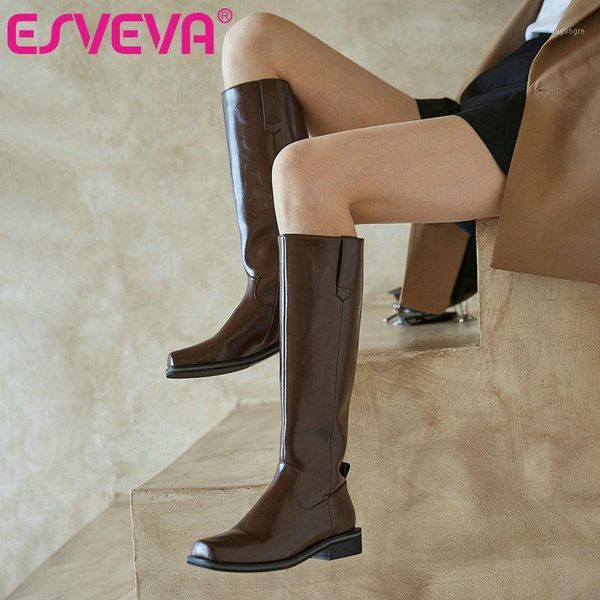 boots esveva 2021 all match western style zipper square low heel pu leather knee high platform women shoes size 34-391, Black
boots esveva 2021 all match western style zipper square low heel pu leather knee high platform women shoes size 34-391, Black