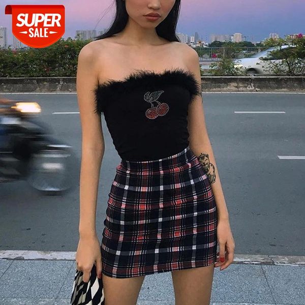 normov summer women fashion cherry drilling burr backless strapless polyeater tank casual black short #zu8d, White 
normov summer women fashion cherry drilling burr backless strapless polyeater tank casual black short #zu8d, White