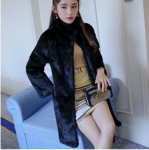 women's fur & faux real genuine natural coat stand collar jacket lady fashion outwear custom any size, Black
women's fur & faux real genuine natural coat stand collar jacket lady fashion outwear custom any size, Black