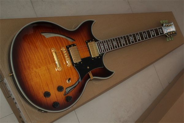 flyoung double pointed small jazz semi hollow electric guitar signature tiger patch sunset color
flyoung double pointed small jazz semi hollow electric guitar signature tiger patch sunset color