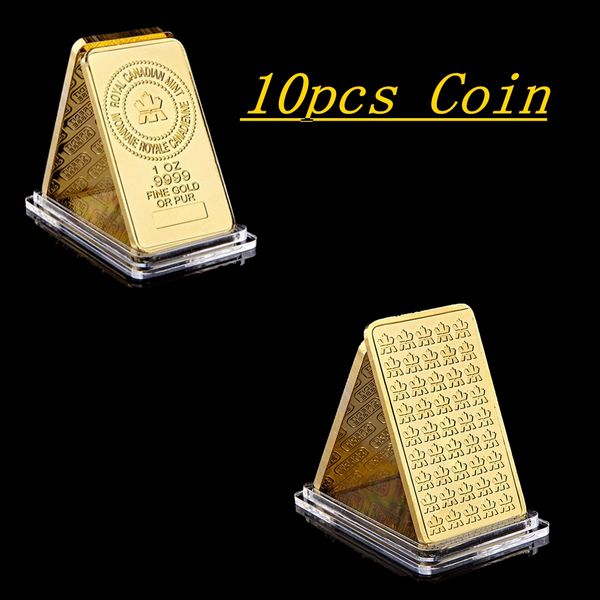 10pcs the royal canadian mint craft gold plated 1oz .9999 fine or pure souvenir bullion bar
10pcs the royal canadian mint craft gold plated 1oz .9999 fine or pure souvenir bullion bar