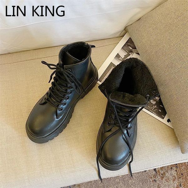 lin king new gothic shoes women winter short boots warm fur round toe ankle boots lace up platform shoes female motorcycle, Black
lin king new gothic shoes women winter short boots warm fur round toe ankle boots lace up platform shoes female motorcycle, Black