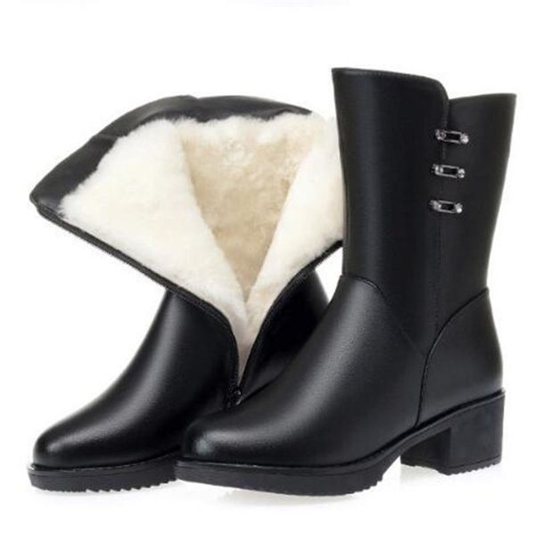 boots 2021 large size winter women's mid-heeled non-slip genuine leather warm plush and wool snow knight, Black
boots 2021 large size winter women's mid-heeled non-slip genuine leather warm plush and wool snow knight, Black