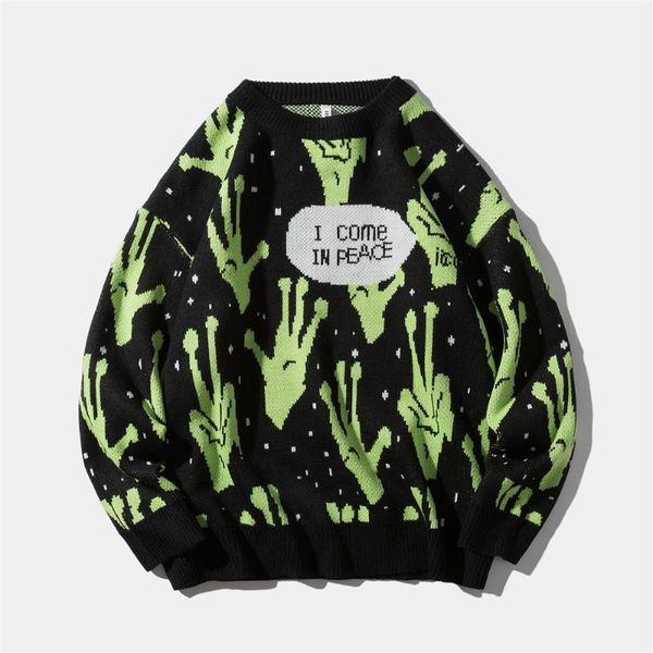 knitted sweater men jumpers knitted harajuku alien hip hop streetwear men knitwear clothing pullover oversize sweaters1, White;black
knitted sweater men jumpers knitted harajuku alien hip hop streetwear men knitwear clothing pullover oversize sweaters1, White;black