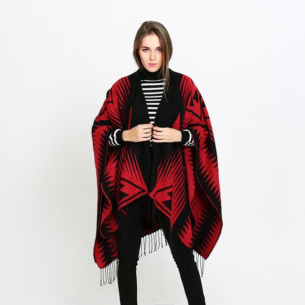 autumn and winter 2020 scarf versatile black red triangle women's shawl imitation cashmere national style fork thickening, Blue;gray
autumn and winter 2020 scarf versatile black red triangle women's shawl imitation cashmere national style fork thickening, Blue;gray