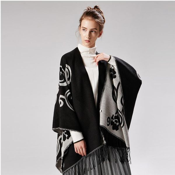 scarves fashion cashmere winter women poncho shawl cape femme female bufanda mujer sjaal 2021, Blue;gray
scarves fashion cashmere winter women poncho shawl cape femme female bufanda mujer sjaal 2021, Blue;gray