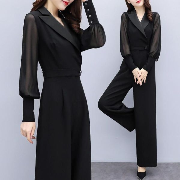 2020 women spring autumn puff sleeve black chiffon jumpsuits female elegant trendy wide leg overall lady plus size rompers z316, Black;white
2020 women spring autumn puff sleeve black chiffon jumpsuits female elegant trendy wide leg overall lady plus size rompers z316, Black;white