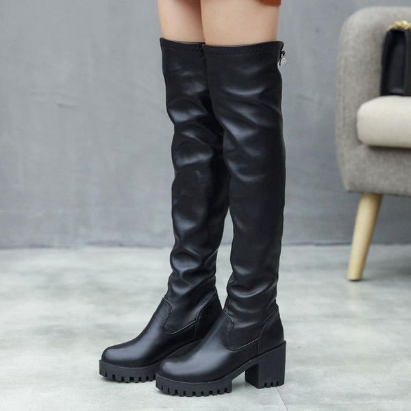 high-quality brand new square high heels platform skidproof sole winter shoes women fashion slip on over the knee boots, Black
high-quality brand new square high heels platform skidproof sole winter shoes women fashion slip on over the knee boots, Black