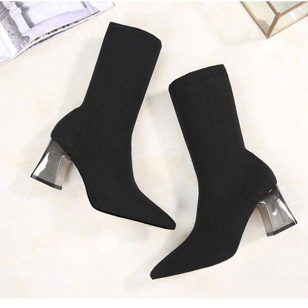 pointed toe women black elastic short boots knit fabric winter sock botas mujer chunky high heels bottine femmes scarpe donna
pointed toe women black elastic short boots knit fabric winter sock botas mujer chunky high heels bottine femmes scarpe donna
