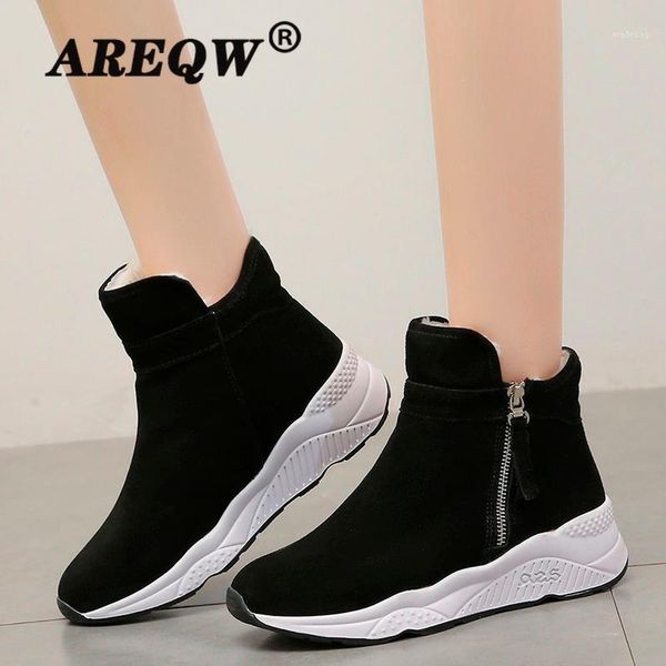 boots woman female winter warm fur plush faux suede flat ankle snow fashion platform shoes buckle strap round toe1, Black
boots woman female winter warm fur plush faux suede flat ankle snow fashion platform shoes buckle strap round toe1, Black