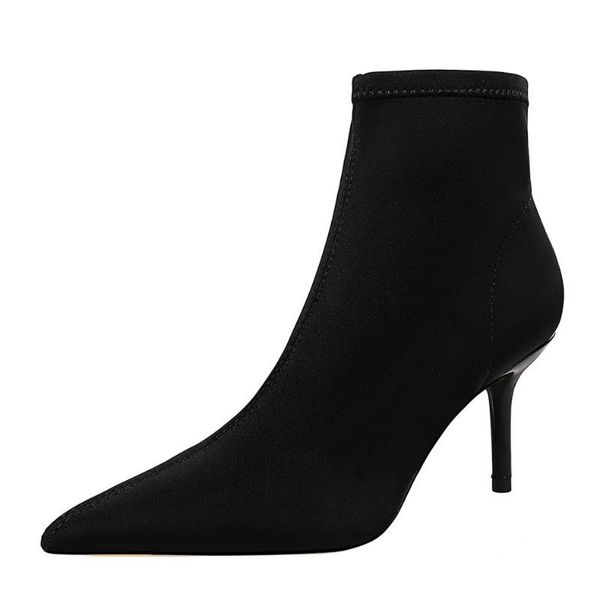 boots meriahzheng ankle thin heeled high heel pointed elastic laica nightclub slimming skinny ds-8788-1, Black
boots meriahzheng ankle thin heeled high heel pointed elastic laica nightclub slimming skinny ds-8788-1, Black