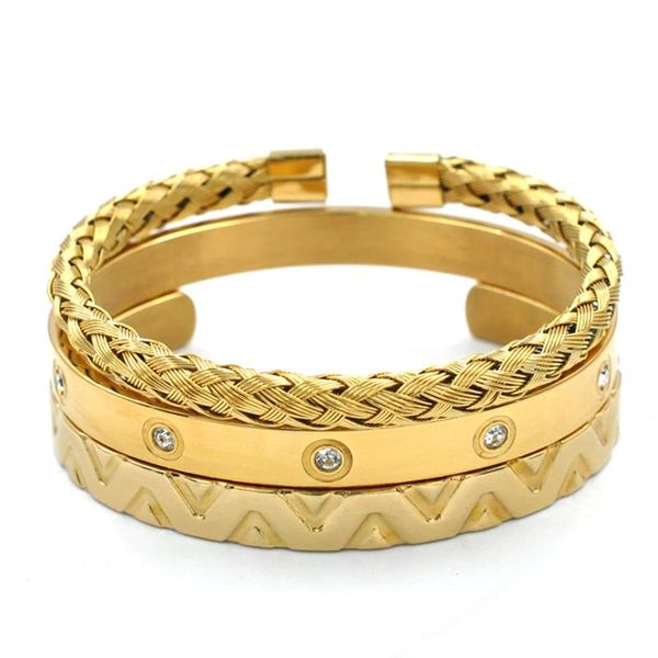 bangle fashion design cubic zirconia crystals bangles gold cuff bracelets set couple women love stainless steel jewelry gift, Black
bangle fashion design cubic zirconia crystals bangles gold cuff bracelets set couple women love stainless steel jewelry gift, Black