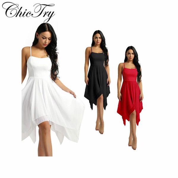elegant women girls spaghetti strap sleeveless asymmetric chiffon solid color contemporary dance stage performance dress, Black;red
elegant women girls spaghetti strap sleeveless asymmetric chiffon solid color contemporary dance stage performance dress, Black;red