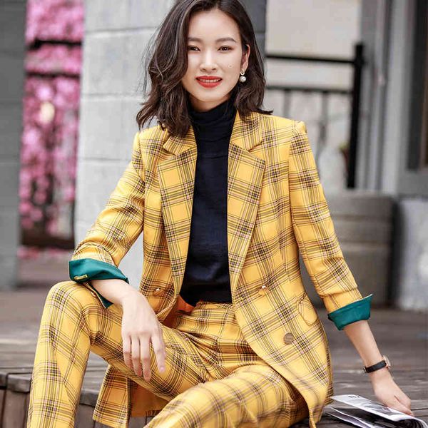 women's two piece pants fashion women suit green red yellow plaid girl 2 set ladies double breasted blazer jacket and wtbc, White
women's two piece pants fashion women suit green red yellow plaid girl 2 set ladies double breasted blazer jacket and wtbc, White