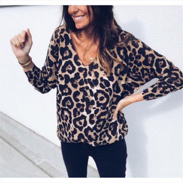 fashion animal leopard printed loose blouse women long sleeve v neck stretchable elegant shirt, White
fashion animal leopard printed loose blouse women long sleeve v neck stretchable elegant shirt, White