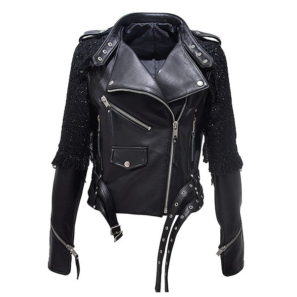 women autumn zipper casual real leather jacket soft solid motorcycle sheepskin jacket fashion streetwear lady slim jacket 201030, Black
women autumn zipper casual real leather jacket soft solid motorcycle sheepskin jacket fashion streetwear lady slim jacket 201030, Black