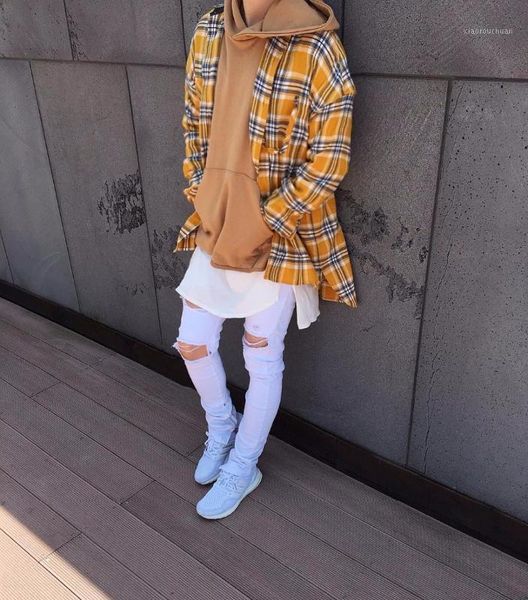 flannel scotland grid long sleeve shirts hiphop extended curved hem oversized men shirt red yellow1, White;black
flannel scotland grid long sleeve shirts hiphop extended curved hem oversized men shirt red yellow1, White;black