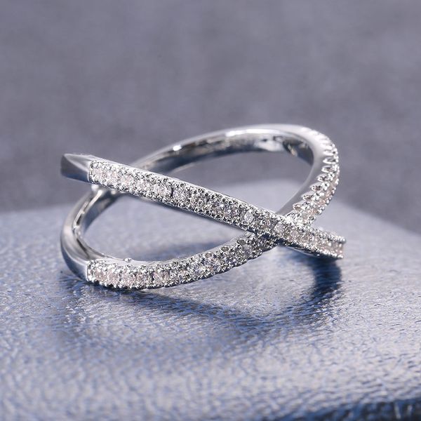 women luxury ring luxury cross x shape women engagement ring full paved cz stone silver color elegant simple female jewelry ring, Slivery;golden
women luxury ring luxury cross x shape women engagement ring full paved cz stone silver color elegant simple female jewelry ring, Slivery;golden