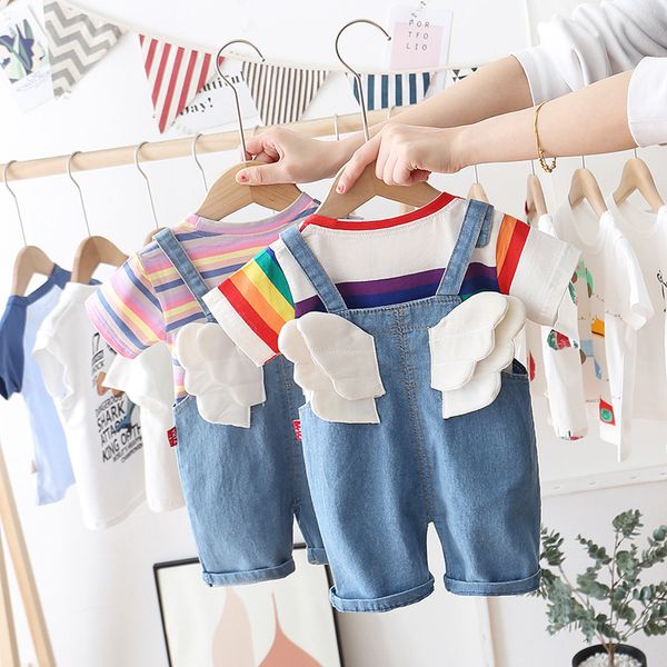 new toddler baby boys girls clothing sets 2pcs t-shirts+wing overalls rainbow print children's t shirt clothes fashion kids setsx1019, White
new toddler baby boys girls clothing sets 2pcs t-shirts+wing overalls rainbow print children's t shirt clothes fashion kids setsx1019, White