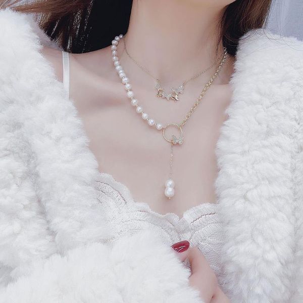 european american design fairy micro-inlaid zircon sparkling temperament natural freshwater pearl long necklace sweater chain, Silver
european american design fairy micro-inlaid zircon sparkling temperament natural freshwater pearl long necklace sweater chain, Silver