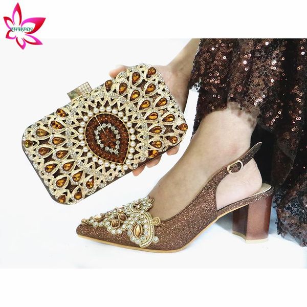 2020 new arrivals square heels shoes and bag in coffee color new design italian women shoes matching bag for weddin, Black
2020 new arrivals square heels shoes and bag in coffee color new design italian women shoes matching bag for weddin, Black