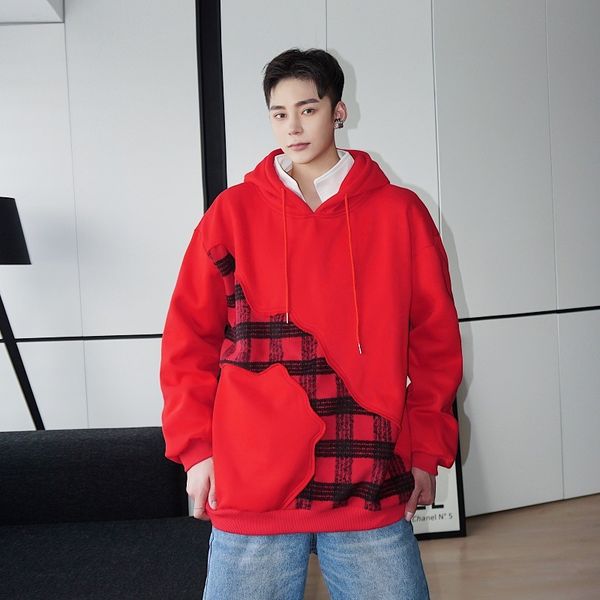 2020 christmas red female man splice chess wool thicken outerwear hoodie sweatshirt male streetwear hip himi, Black
2020 christmas red female man splice chess wool thicken outerwear hoodie sweatshirt male streetwear hip himi, Black