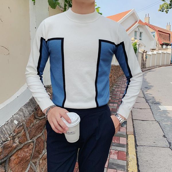 winter men sweater fashion 2020 patchwork color knitted sweaters for men clothing o-neck slim fit casual pull homme1, White;black
winter men sweater fashion 2020 patchwork color knitted sweaters for men clothing o-neck slim fit casual pull homme1, White;black