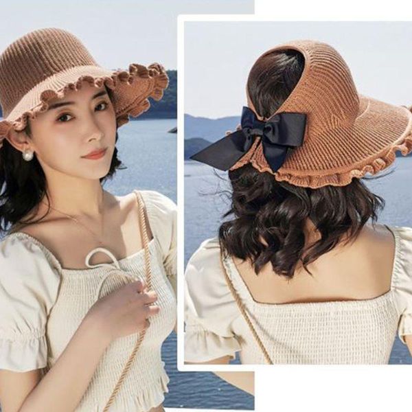 wide brim hats woman's sun female bowknot visor caps hand made raffia straw summer cap casual shade hat empty girls beach1, Blue;gray
wide brim hats woman's sun female bowknot visor caps hand made raffia straw summer cap casual shade hat empty girls beach1, Blue;gray