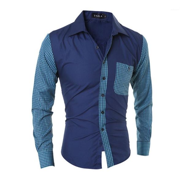 new arrival men's long sleeved shirts plaided patchwork man slim fit fashion clothing, White;black
new arrival men's long sleeved shirts plaided patchwork man slim fit fashion clothing, White;black