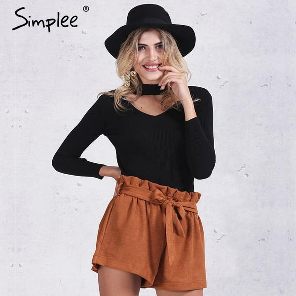 simplee slim halter knitted sweater women autumn winter 2016 white v neck short pullover casual black jumper pull femme1, White;black
simplee slim halter knitted sweater women autumn winter 2016 white v neck short pullover casual black jumper pull femme1, White;black