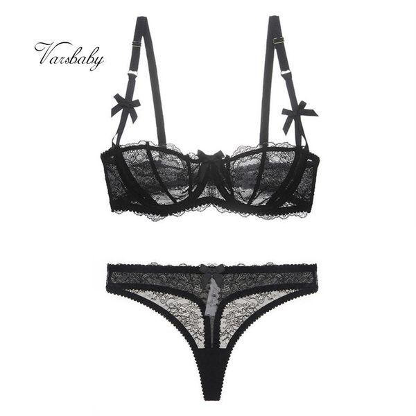 varsbaby women's lace transparent 1/2 cup lingerie set unlined bras+thongs bra set abcd cup c1114, Red;black
varsbaby women's lace transparent 1/2 cup lingerie set unlined bras+thongs bra set abcd cup c1114, Red;black