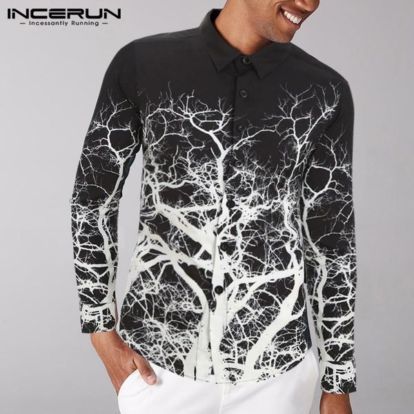 incerun 2020 men brand shirt long sleeve printed chic lapel button fashion business casual shirts men streetwear social chemise, White;black
incerun 2020 men brand shirt long sleeve printed chic lapel button fashion business casual shirts men streetwear social chemise, White;black