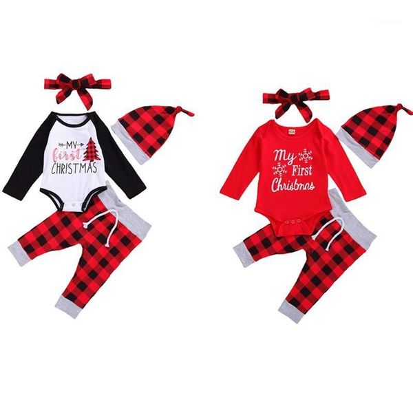4pcs baby boy girl christmas outfits long sleeve romper jumpsuit plaid trousers headband hats clothes set 3-24m1, White
4pcs baby boy girl christmas outfits long sleeve romper jumpsuit plaid trousers headband hats clothes set 3-24m1, White