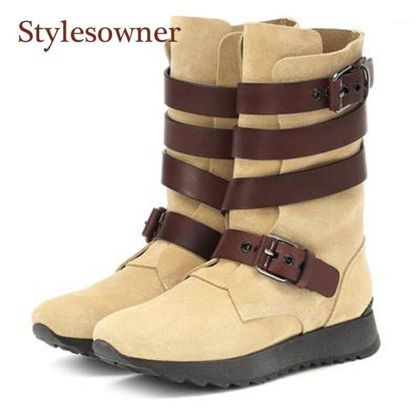 boots flat buckle strap genuine leather shoes autumn winter cow suede round toe square heel woman motorcycle apricot1, Black
boots flat buckle strap genuine leather shoes autumn winter cow suede round toe square heel woman motorcycle apricot1, Black