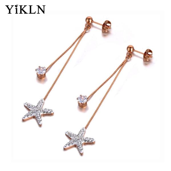 yikln trendy bohemia stainless steel rhinestone star tassel earrings for women girl cz crystal dangle earring jewelry ye19301, Silver
yikln trendy bohemia stainless steel rhinestone star tassel earrings for women girl cz crystal dangle earring jewelry ye19301, Silver