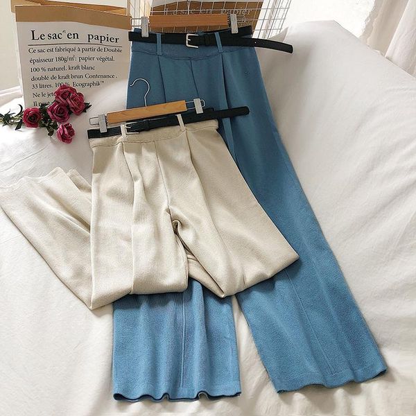 women's pants & capris autumn korean retro women high waist pure color capri wide leg slim casual knitted suit with belt fashion, Black;white
women's pants & capris autumn korean retro women high waist pure color capri wide leg slim casual knitted suit with belt fashion, Black;white