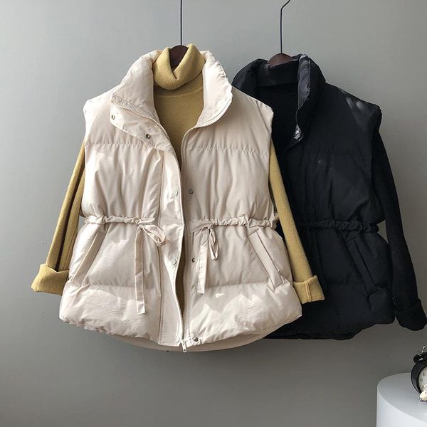 women vest coat stand collar autumn women pure color warm loose style vest chaleco mujer gilet casaco feminino, Black;white
women vest coat stand collar autumn women pure color warm loose style vest chaleco mujer gilet casaco feminino, Black;white
