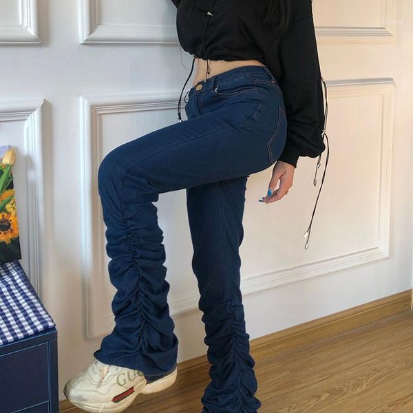 pleated stretchy high waist retro flared trousers streetwear fashion blue washed jeans pantalones vaqueros mujer1
pleated stretchy high waist retro flared trousers streetwear fashion blue washed jeans pantalones vaqueros mujer1