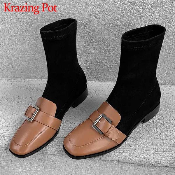 krazing pot british mixed colors cow leather flock square toe med heels belt buckle winter warm women leisure mid-calf boots l20, Black
krazing pot british mixed colors cow leather flock square toe med heels belt buckle winter warm women leisure mid-calf boots l20, Black