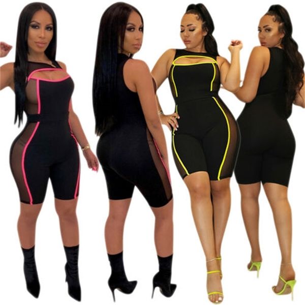 fashion net yarn splicing tight legs slim fit jumpsuits women's summer set, Black;white
fashion net yarn splicing tight legs slim fit jumpsuits women's summer set, Black;white